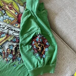 Ed Hardy Green Graphic Polo Shirt